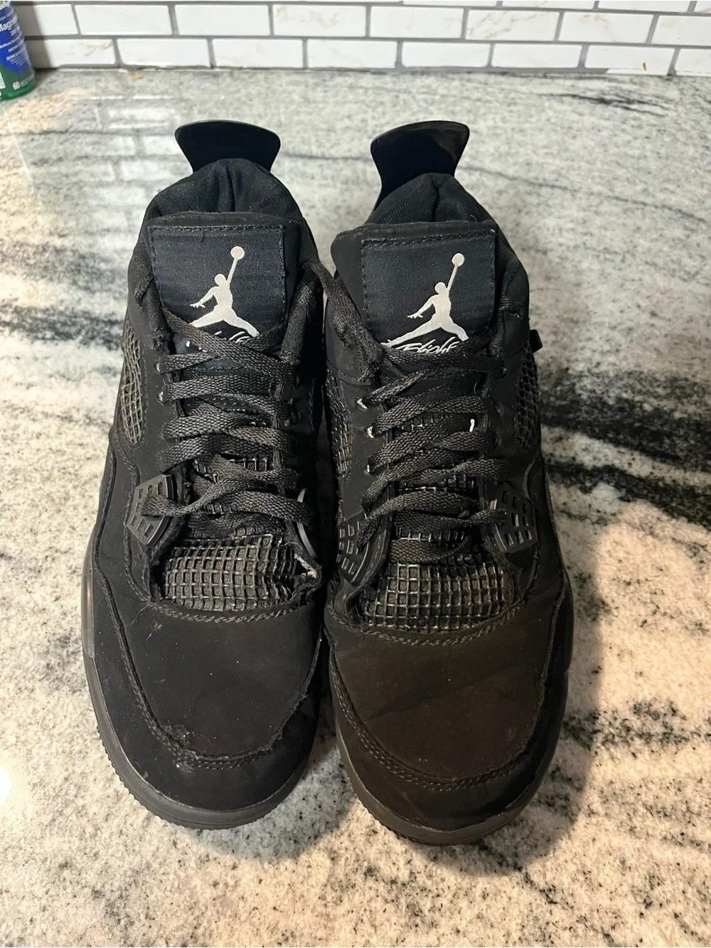 Nike Air Jordan 4 Retro Black Cat Triple Black Basketball Shoes Men's Size 8